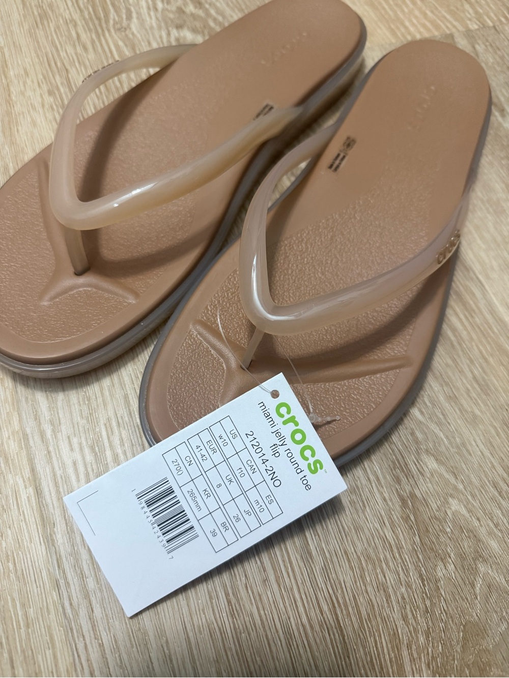 NWT CROCS Miami Round Toe Jelly Flip Flop Sandals Size 10 - Picture 4 of 5